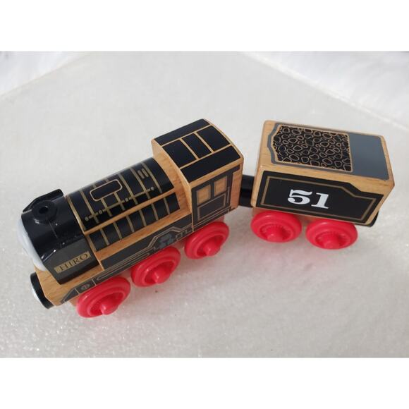 HIRO Wood Exposed 2017 Thomas & Friends Wooden Trains RARE W/car - Picture 5 of 7